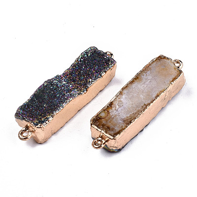 Natural Druzy Agate Links Connectors G-T131-89C-1