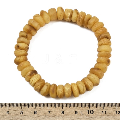 Natural Amber Beaded Stretch Bracelets for Men Women BJEW-L710-01B-1