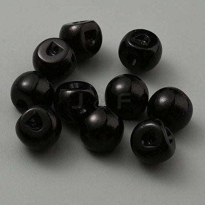 Resin Imitation Pearl Buttons RESI-WH0034-38D-1