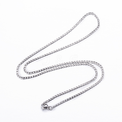 Non-Tarnish 304 Stainless Steel Curb Chain Necklaces NJEW-K099-04P-1