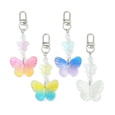 Acrylic Butterfly Pendant Decorations HJEW-JM01569-1