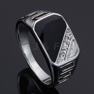 Alloy Micro Pave Cubic Zirconia Finger Rings for Men FS-WGE231C-05-1
