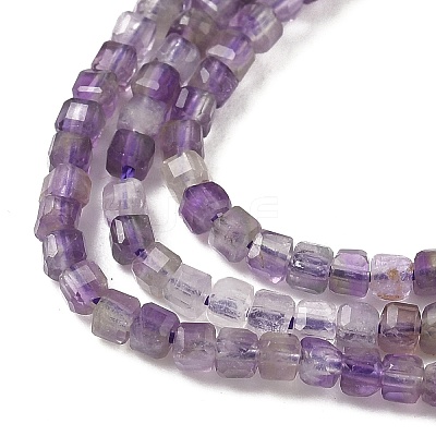 Faceted Natural Amethyst Beads Strands G-RM250101-E21-1