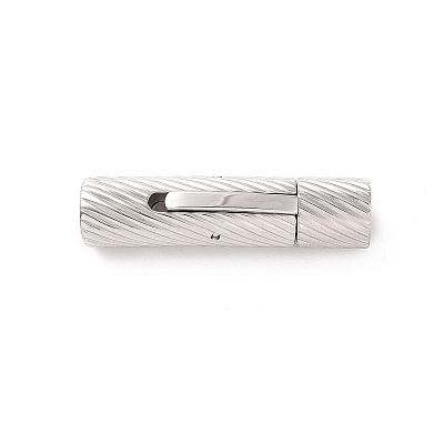 Tarnish Resistant Column 304 Stainless Steel Bayonet Necklace Clasps STAS-O035-6mm-03-1