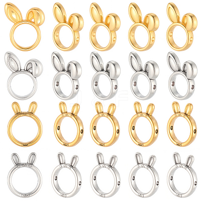 80Pcs 4 Styles Alloy Bead Frame FIND-SC0017-78-1