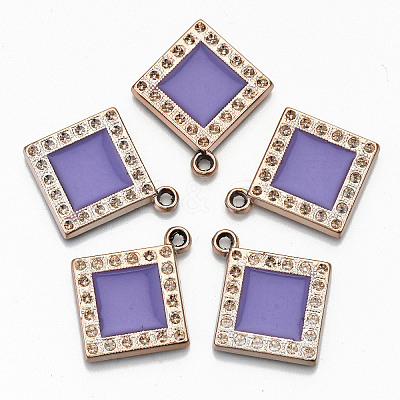 UV Plating Acrylic Pendant Rhinestone Settings OACR-R252-05-04LG-1
