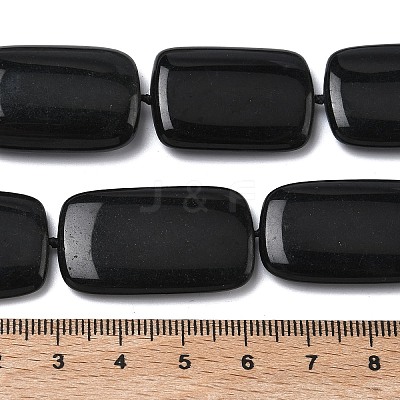 Natural Black Stone Beads Strands G-L650-C01-01-1