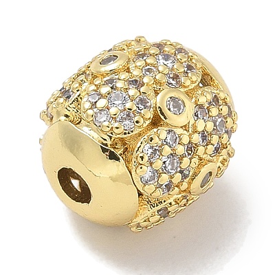 Rack Plating Brass Micro Pave Cubic Zirconia Beads KK-L224-030G-1