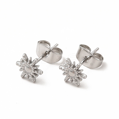 Non-Tarnish 304 Stainless Steel Sun Stud Earrings for Women EJEW-C004-09P-1