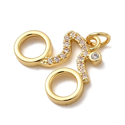 Brass Micro Pave Cubic Zirconia Pendants KK-H092-09A-G-1