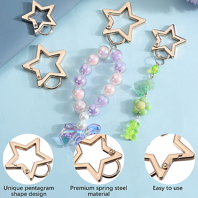 4Pcs 2 Styles Zinc Alloy Spring Gate Rings FIND-GF0007-56KCG-1