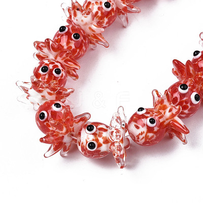 Handmade Bumpy Lampwork Beads Strands LAMP-N021-37C-1