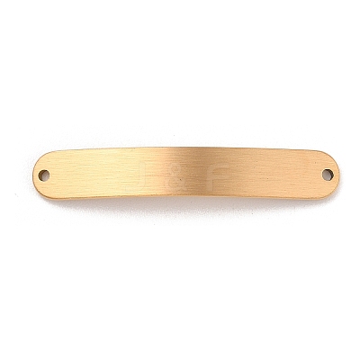 304 Stainless Steel Brushed Curved Rectangle Connector Charms STAS-R222-03G-1
