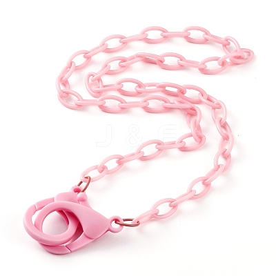 Personalized ABS Plastic Cable Chain Necklaces NJEW-JN03310-09-1
