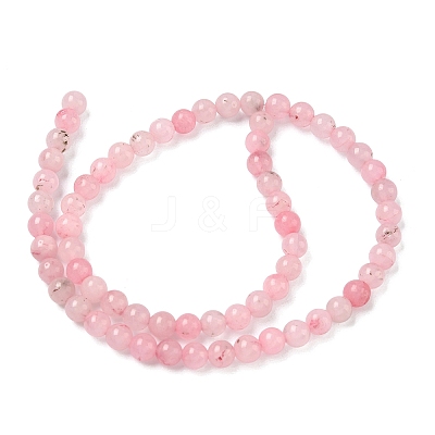 Natural Rose Quartz Dyed Beads Strands LS-G-B046-07-6MM-1