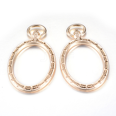 Rack Plating Alloy Open Back Bezel Big Pendants PALLOY-T005-08G-01-RS-1