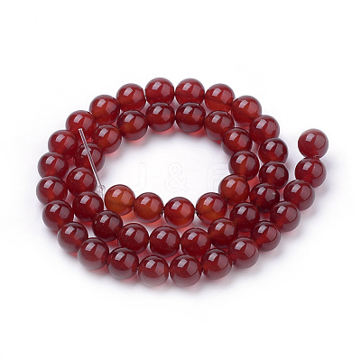 Natural Carnelian Beads Strands G-S259-32-14mm-1