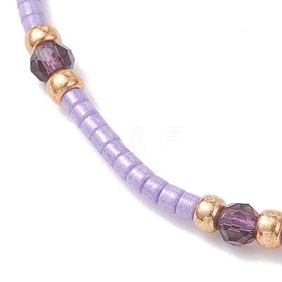 7Pcs 7 Colors Adjustable Round Glass Seed Beads Braided Bead Bracelets Set for Women BJEW-MZ00288-1