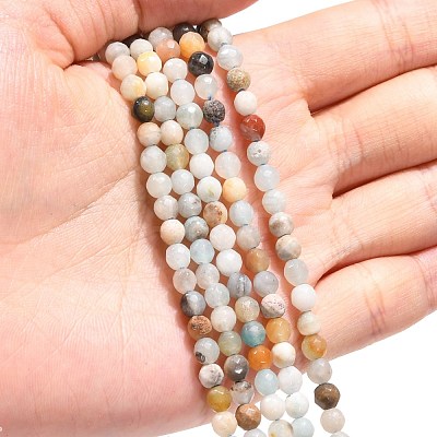 Natural Flower Amazonite Beads Strands G-G545-06-1