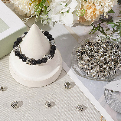 100Pcs 10 Styles Alloy European Beads FIND-SP0003-96-1