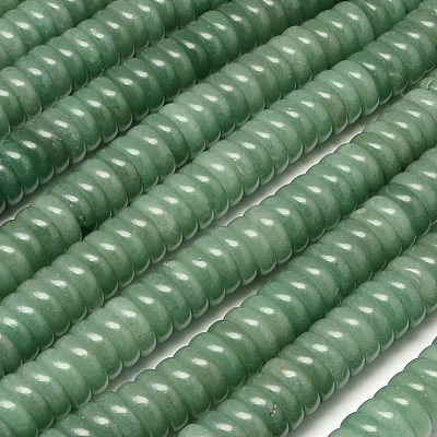 Flat Round/Disc Natural Green Aventurine Beads Strands G-R310-10-1