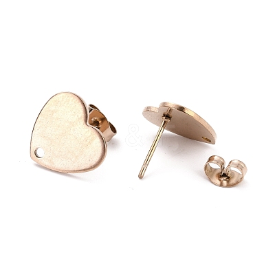 Ion Plating(IP) 304 Stainless Steel Stud Earring Findings STAS-I183-07B-07RG-1