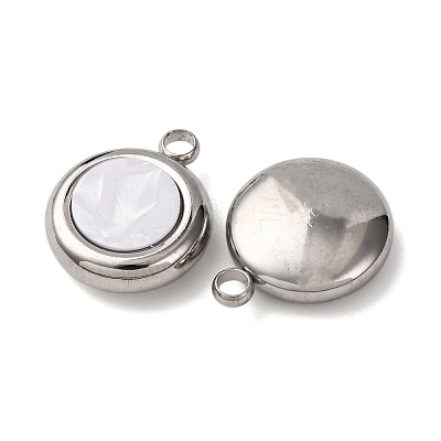 304 Stainless Steel Resin Pendants STAS-P406-15C-P-1