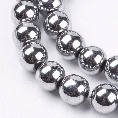 Non-magnetic Synthetic Hematite Beads Strands G-S096-8mm-3-1