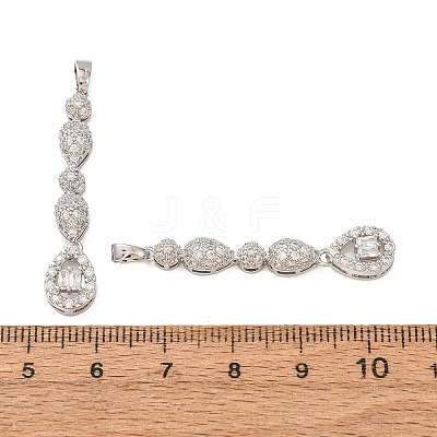 Brass Micro Pave Clear Cubic Zirconia Pendants CU-CBADD64-05P-1
