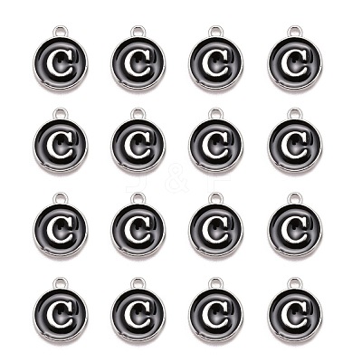 Platinum Plated Alloy Charms X-ENAM-S118-02C-P-1