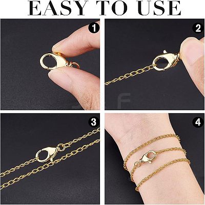 8Pcs 4 Styles Eco-Friendly Brass Lobster Claw Clasps KK-FH0004-33-1