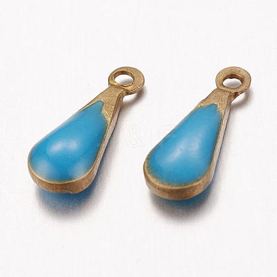Antique Golden Plated Brass Enamel teardrop X-KK-Q571-01C-1