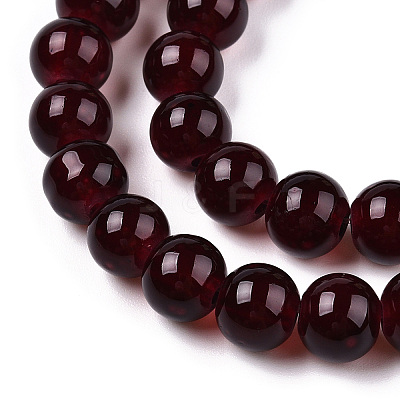 Baking Paint Imitation Jade Glass Round Bead Strands X1-DGLA-Q021-8mm-48-1