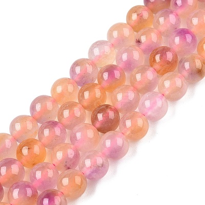Dyed Natural White Jade Beads Strands G-T138-6mm-210-14-1