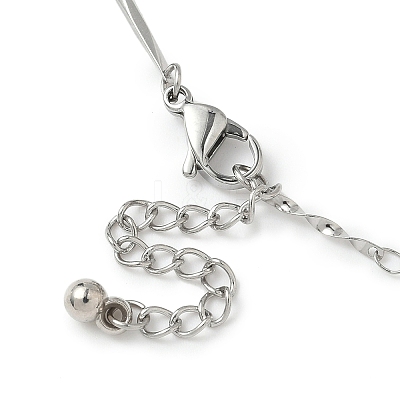 304 Stainless Steel Twisted Bar Link Chains Bracelets for Women BJEW-JB11838-1