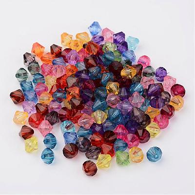 Faceted Bicone Transparent Acrylic Beads DBB18MM-1