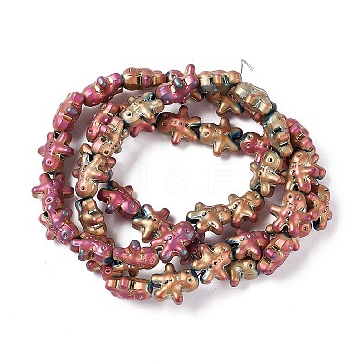 Full Plated Forsted Electroplate Glass Beads GLAA-P005-FP01-1