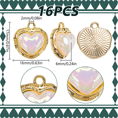 16Pcs Alloy Acrylic Pendants FIND-SP0002-28-1