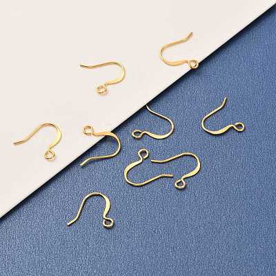 Brass Earring Hooks KK-F824-012G-1