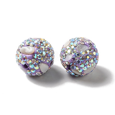 Polymer Clay Rhinestone Beads RGLA-D050-02D-1