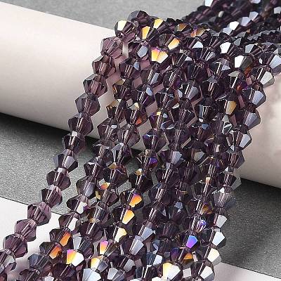 Transparent Electroplate Glass Beads Strands GLAA-F029-2mm-A04-1