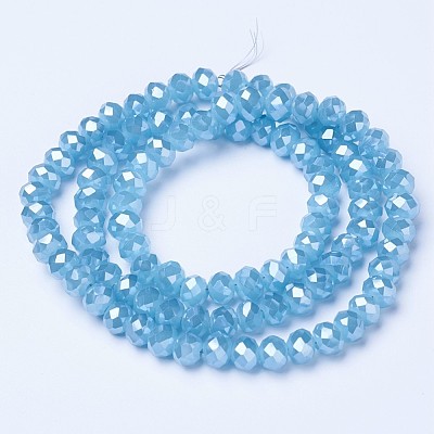 Electroplate Glass Beads Strands EGLA-A034-J8mm-A06-1