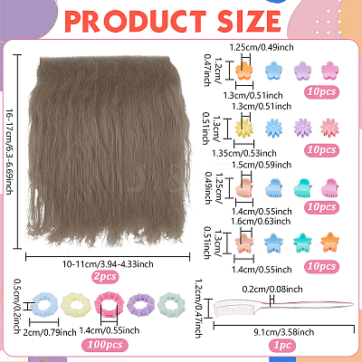 2Pcs Wool Doll Wig Hair DIY-NB0016-02A-1
