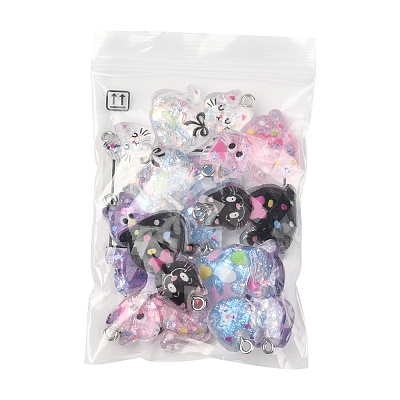 10Pcs 5 Styles Transparent Resin Pendants RESI-FS0001-92-1