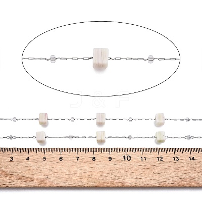 Handmade Cube Lampwork & Seed Bead Chains CHS-T006-10P-1-1