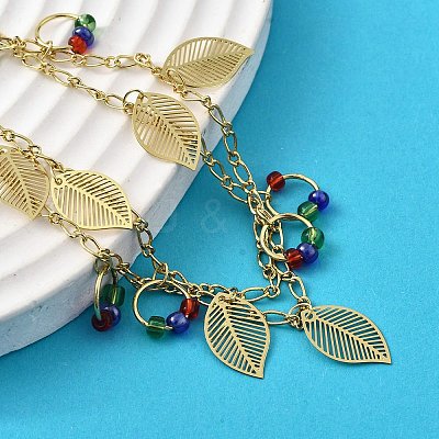 Brass Oval Link Multi-strand Bracelets BJEW-U040-01G-1