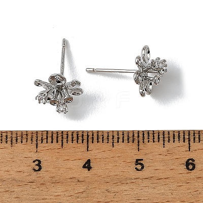 Brass Cubic Zirconia Stud Earring Settings CU-CBA53F6-01P-1