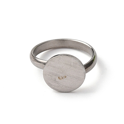 Adjustable 304 Stainless Steel Finger Rings Components STAS-L193-P01-12mm-1