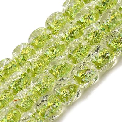 Handmade Foil Lampwork Beads Strands FOIL-C002-01H-1