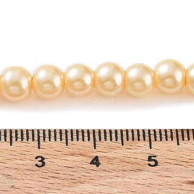 Baking Paint Pearlized Glass Pearl Round Bead Strands X-HY-Q003-6mm-61-1